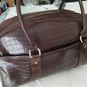 Faux alligator weekend bag